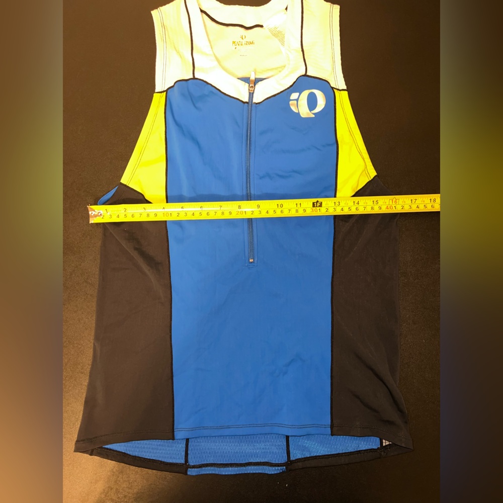 Pearl Izumi Elite Tri Sleeveless Jersey M Singlet Blue Women’s Cycling 1/2 Zip - Picture 3 of 6
